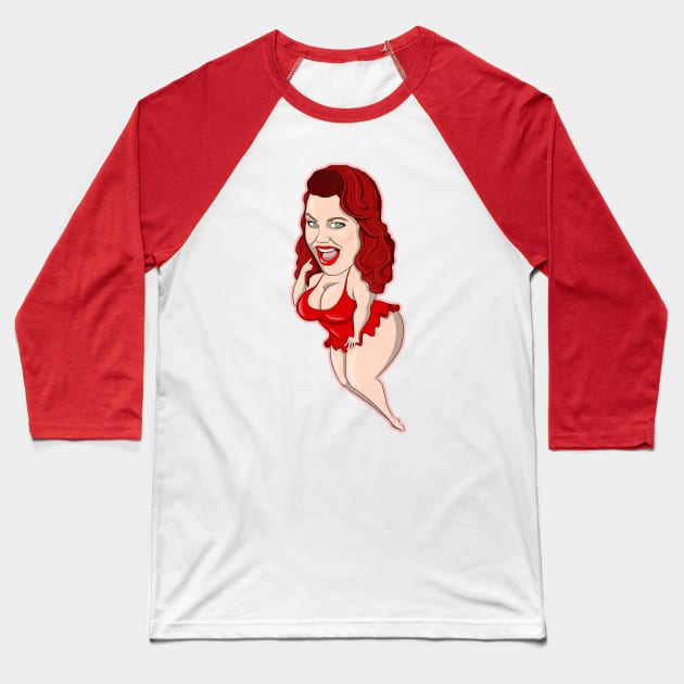 ruby roxx Baseball T-Shirt by bobgoodallart